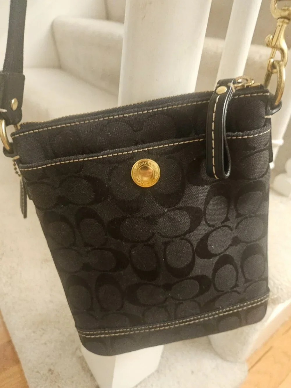 Black Coach Signature Jacquard